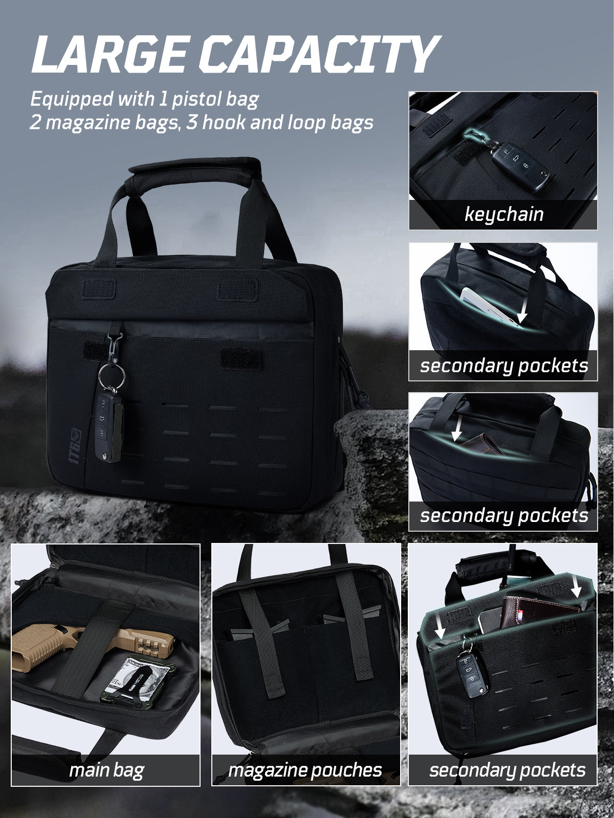 1TG Tactical Thickened Handle Pad Pistol Bag